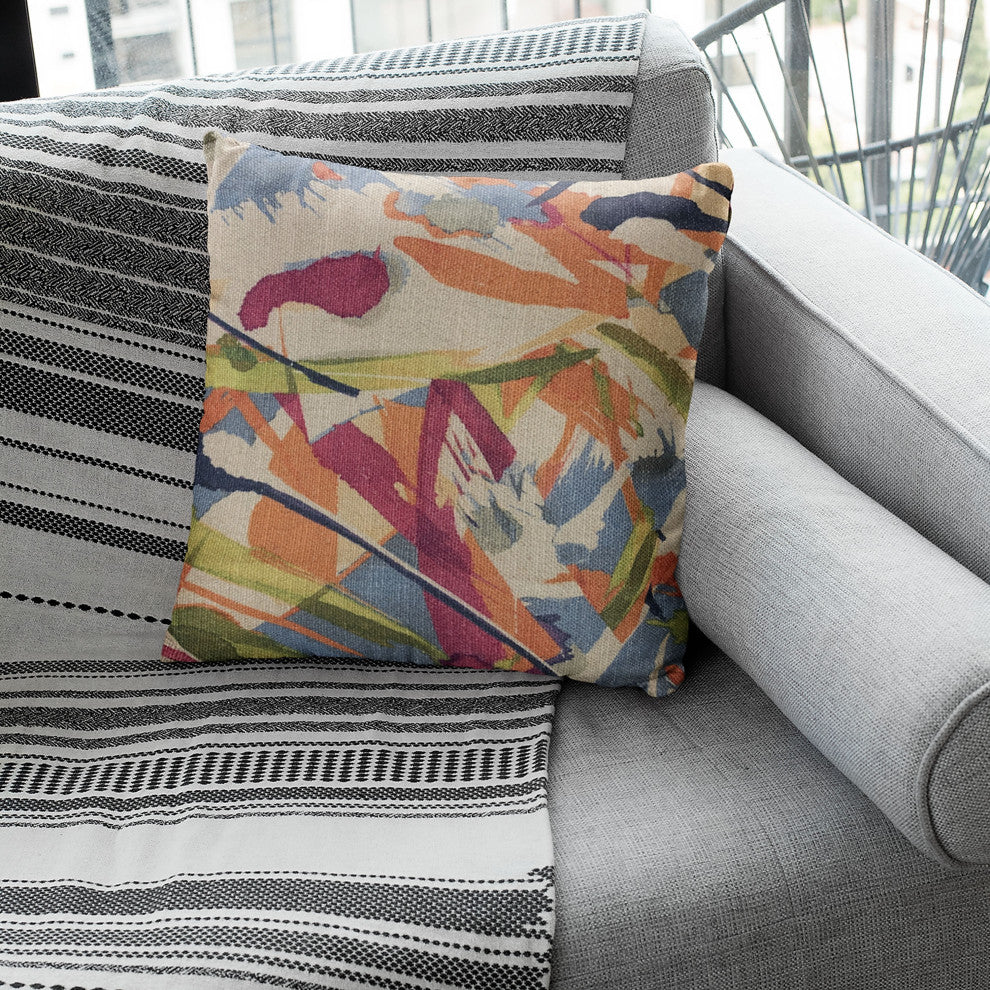 Plutus Multi-Color Graphic Print Luxury Throw Pillow, 24"x24"