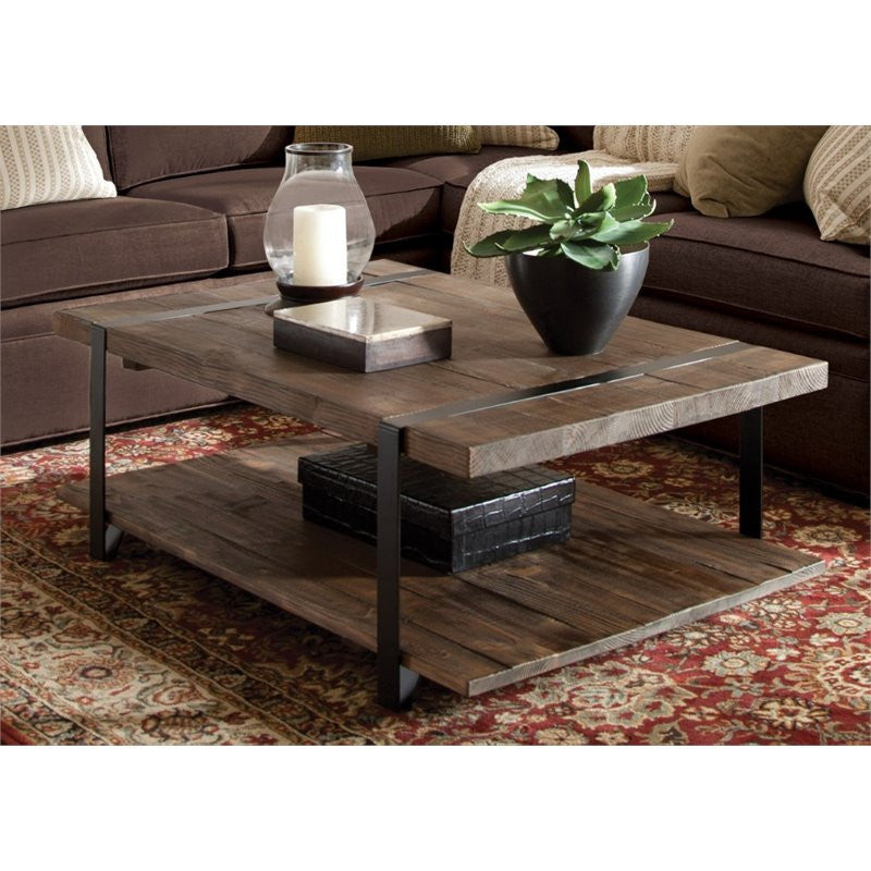 Modesto 48" L Reclaimed Wood Coffee Table, Rustic Natural