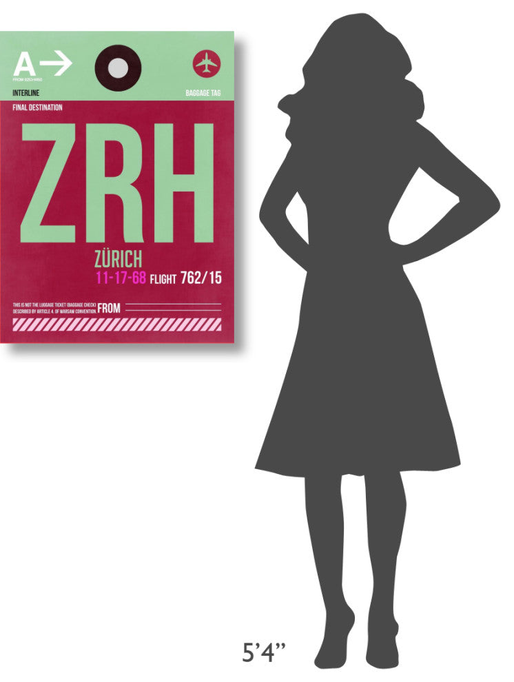 "ZRH Zurich Luggage Tag 2" Fine Art Print