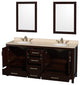 Wyndham WCS141472DESIVUNOM24 Espresso 72 Inch Double Bathroom Vanity