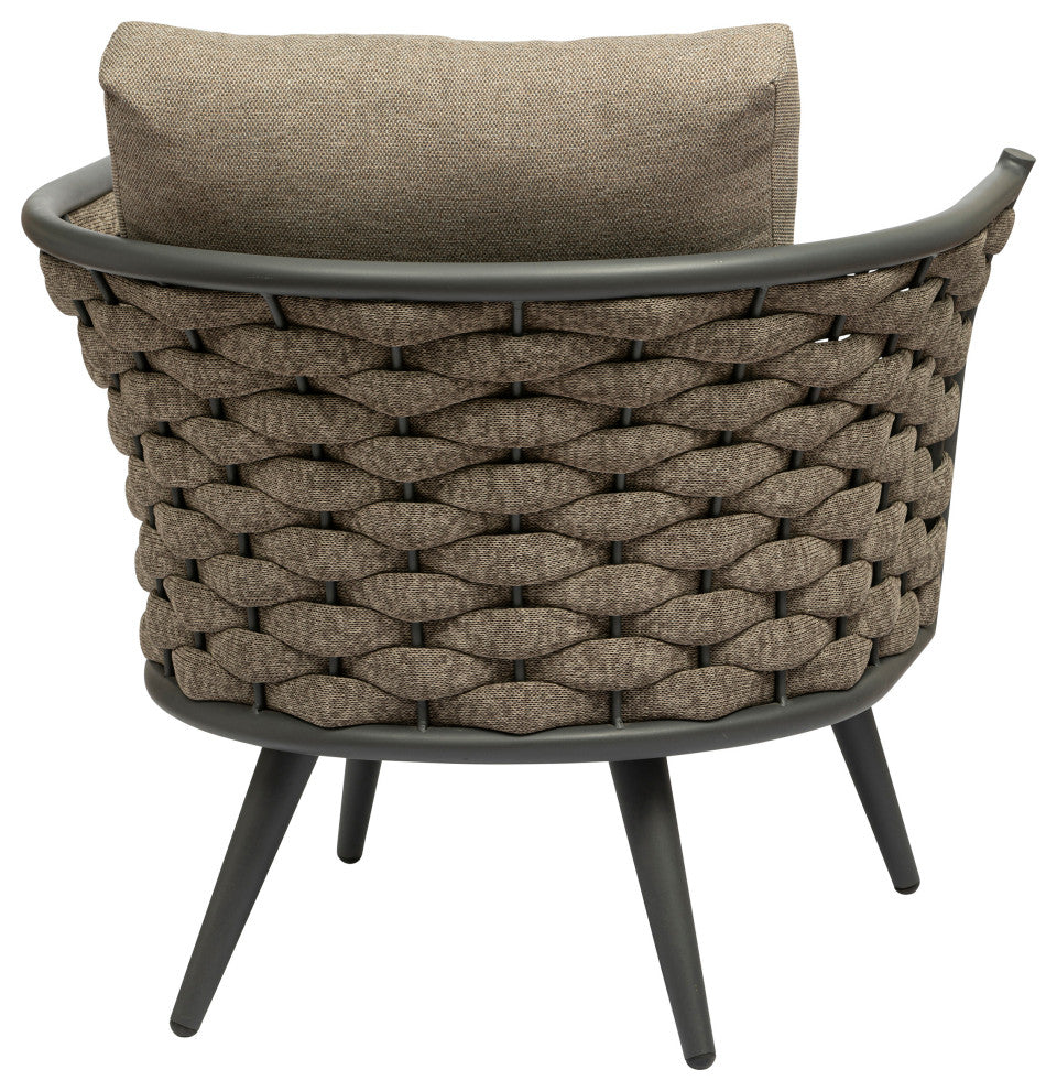 Solna Lounge Chair, Taupe Fabric With Gray Frame