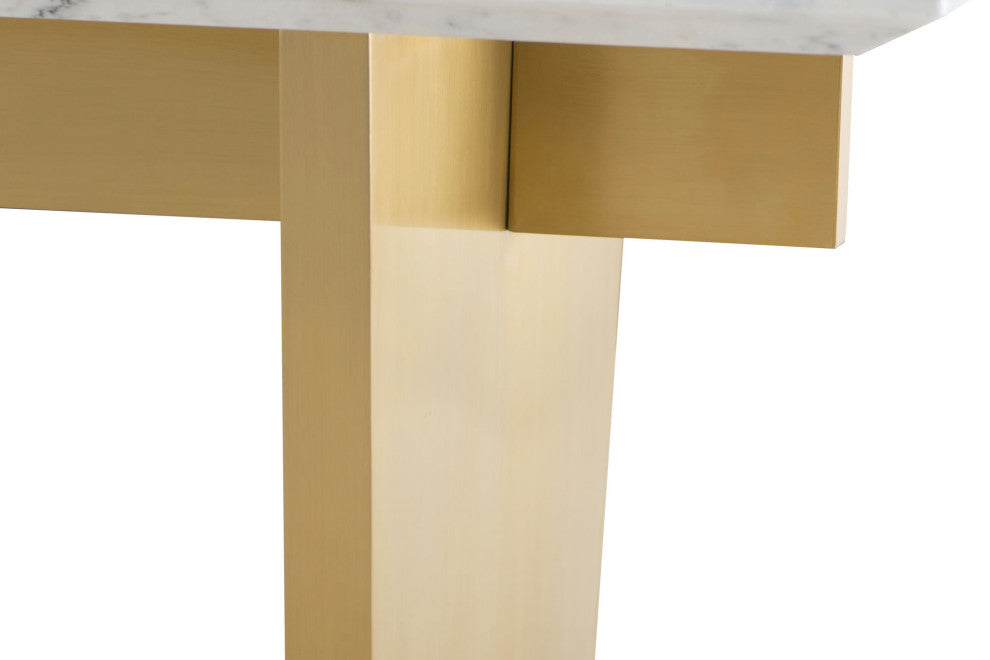 Aiden White Stone Dining Table, HGNA565