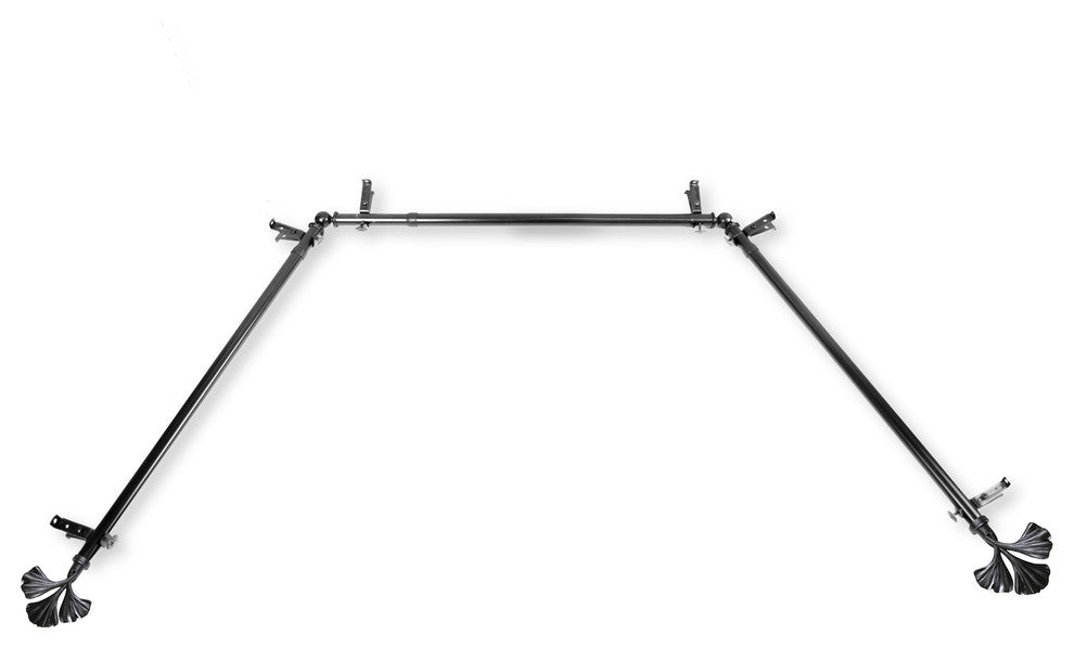 Florence 13/16" Bay Window Curtain Rod, Black