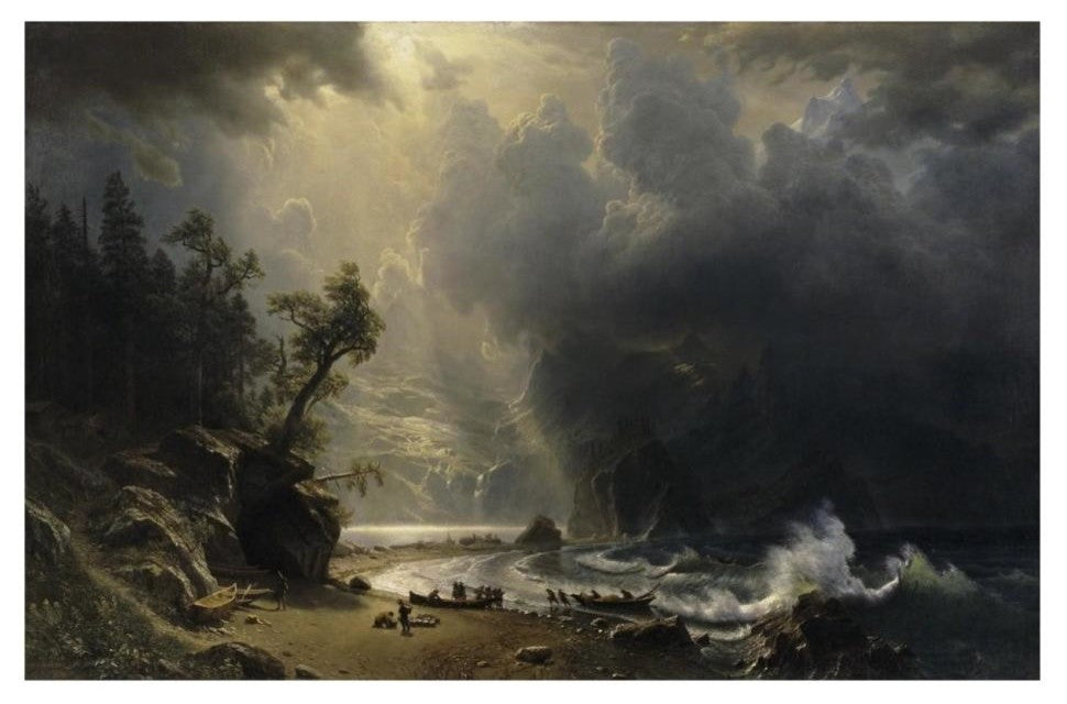 "Puget Sound of the Pacific Coast, 1870" Print by Albert Bierstadt, 26"x18"