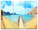 "Komodo Panorama With Pier" Photo Metal Wall Art, 3 Panels, 36"x28"
