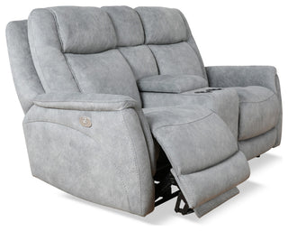 Linus Hudson Grey Power Reclining Sofa and Recliner