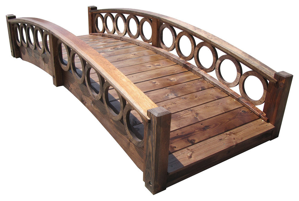 SamsGazebos Rose Garden Bridge With French Ring Railings 8-foot