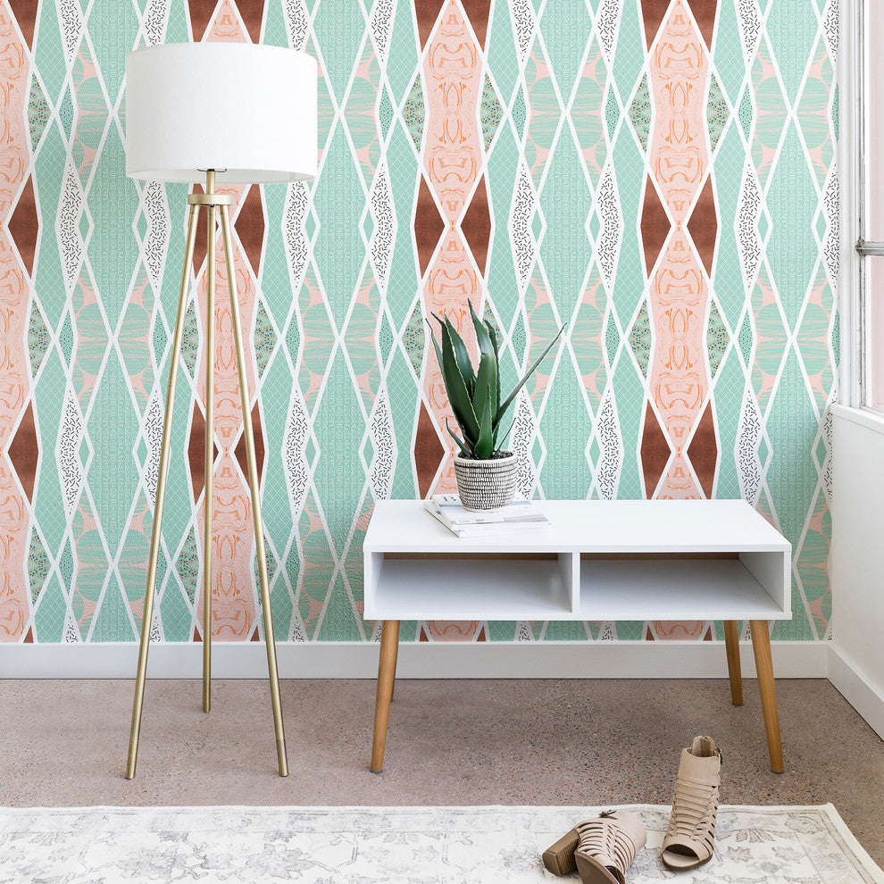 Deny Designs Marta Barragan Camarasa Abstract Texture Wallpaper, Green, 2'x4'