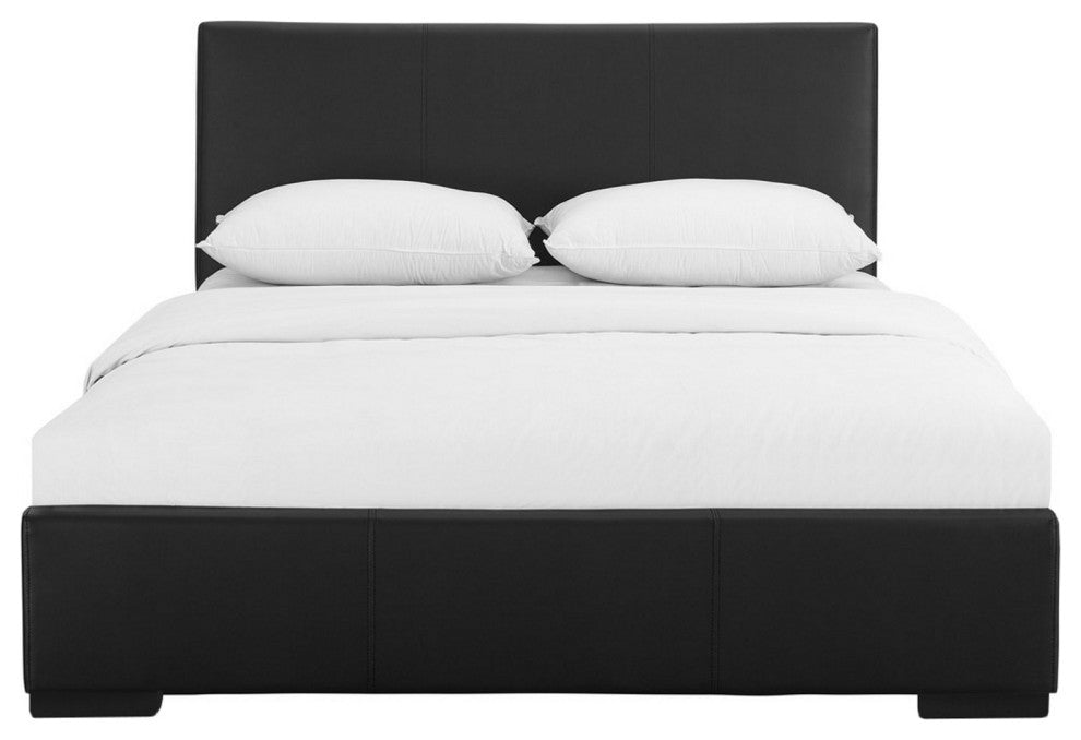Black Upholstered Twin Platform Bed