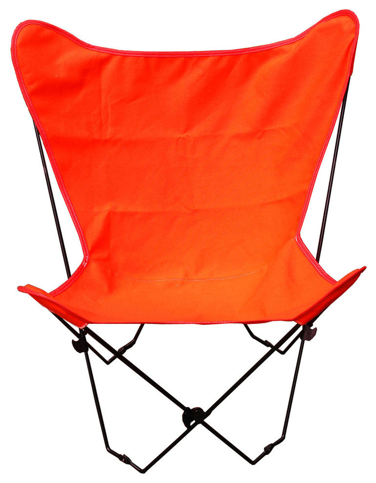 Butterfly Chair and Cover Combo With Black Frame, Orange