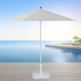 9' Round Flexibe Commercial Umbrella, White, Natural
