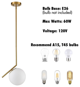 Modern Gold Kitchen Pendant Light, 1-Light