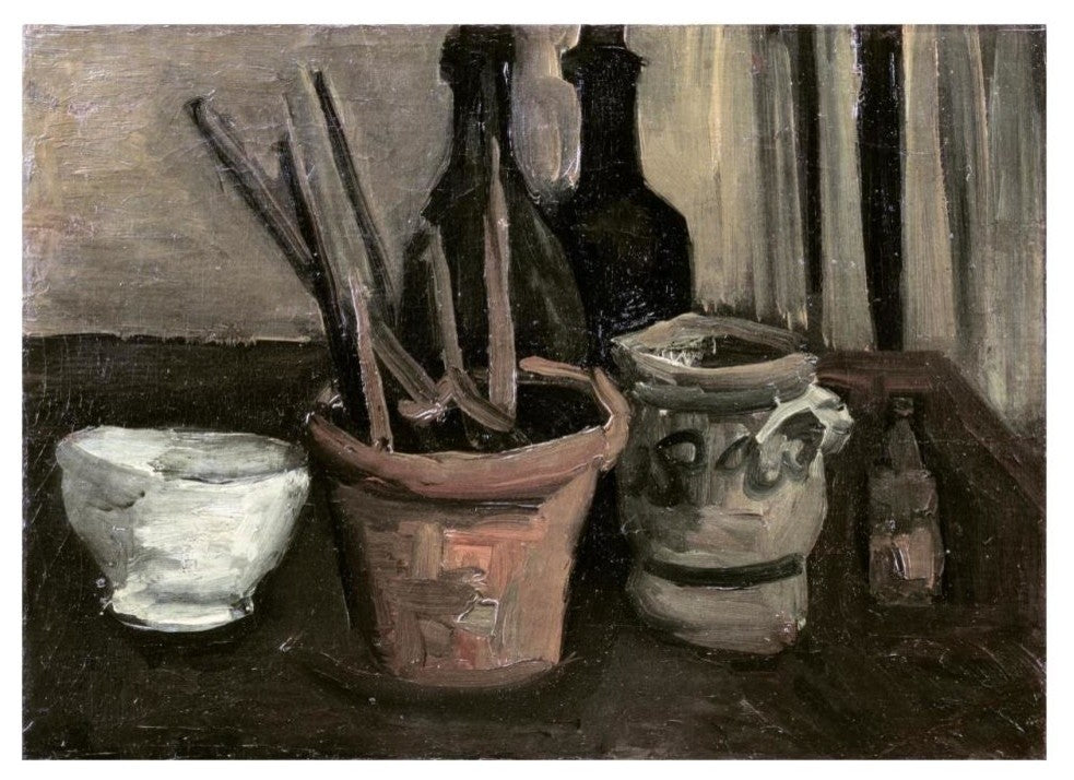 "Still Life with Paintbrushes in a Pot" Print by Vincent Van Gogh, 32"x24"