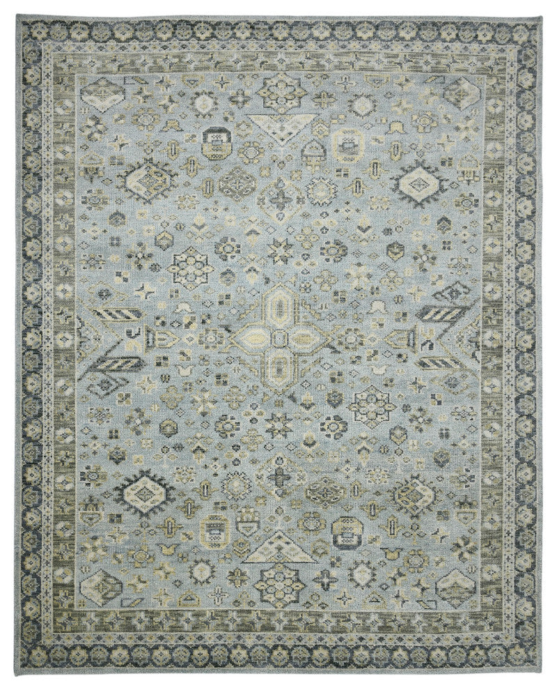 Divine Morada Area Rug, Light Blue, 9' x 12', Bordered