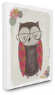 Cute Nerdy Owl Illustration Stretched Canvas Wall Art, 16x20