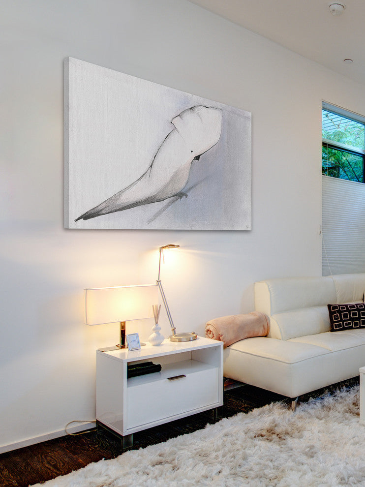 "White Cockatoo" Painting Print on Wrapped Canvas, 24"x16"