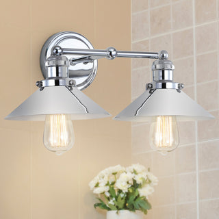 June Metal Shade Sconce, Chrome, 2-Light