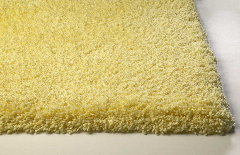 HomeRoots 8' x 11' Solid Color Canary Yellow Shag Area Rug