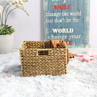 Brae Water Hyacinth Wood Storage Stool - Brown