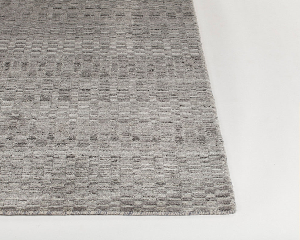 Melina Handwoven Contemporary Rug, Gray/Silver, Rectangular 9'x13'
