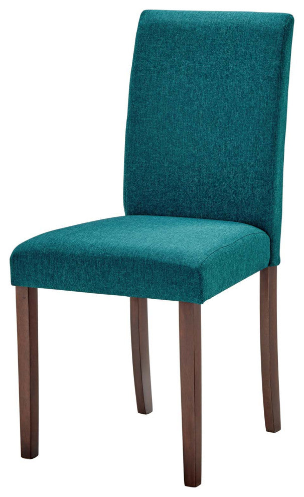 Side Dining Chair, Set of 2, Fabric, Wood, Teal Blue, Modern, Bistro Restaurant
