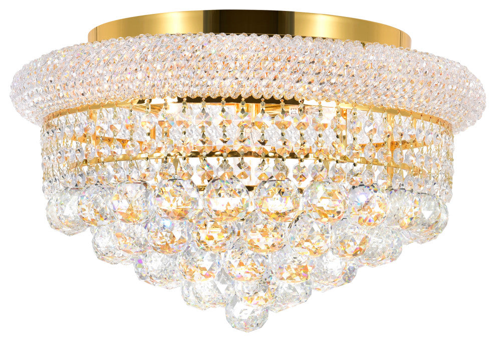 Empire 5 Light Flush Mount With Gold Finish