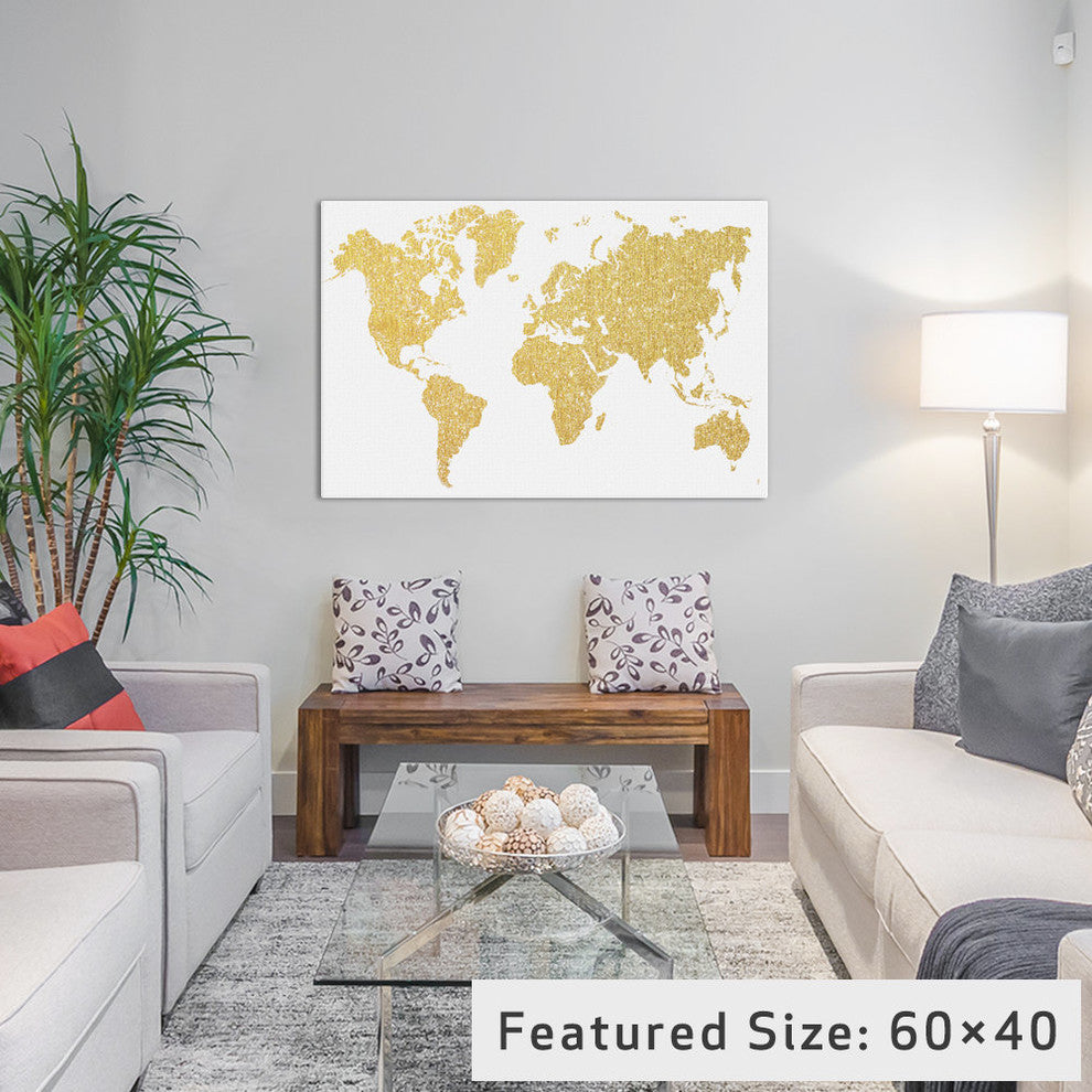 "Gold Map Gallery" by Natasha Westcoat, 26x18x1.5"