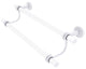 Pacific Beach 18" Double Towel Bar with Groovy Accents, Matte White