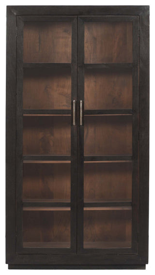 Fernious Tall Cabinet, Dark Gray Finish on Mango Solid Wood