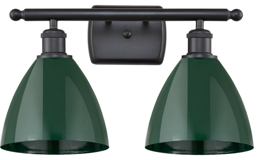 Innovations 516-2W-BK-MBD-75-GR-LED 2 Light Bath Vanity Light, Matte Black