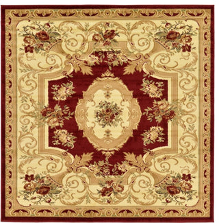 Unique Loom Red Henry Versailles 6' 0 x 6' 0 Square Rug
