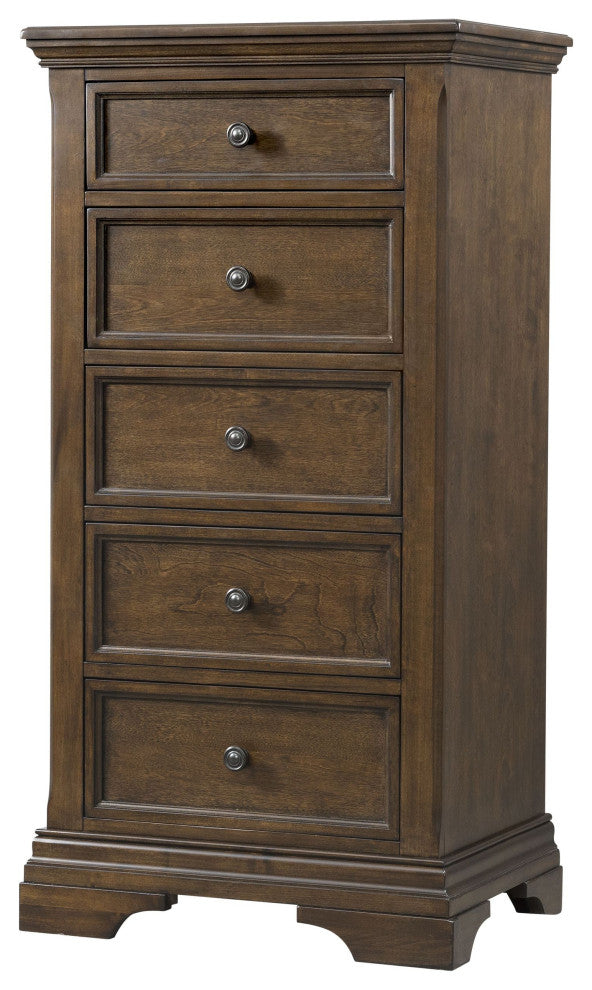 Olivia 5-Drawer Wood Pier Chest, Rosewood