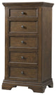 Olivia 5-Drawer Wood Pier Chest, Rosewood