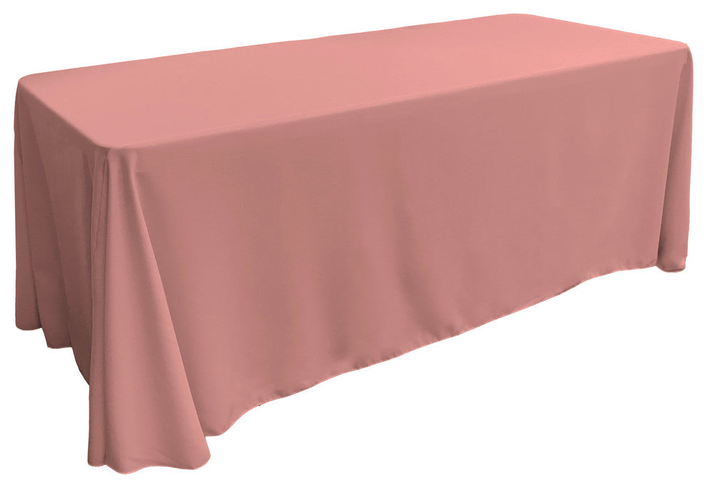LA Linen Rectangular  Polyester Poplin Tablecloth, Dusty Rose, 90"x156"