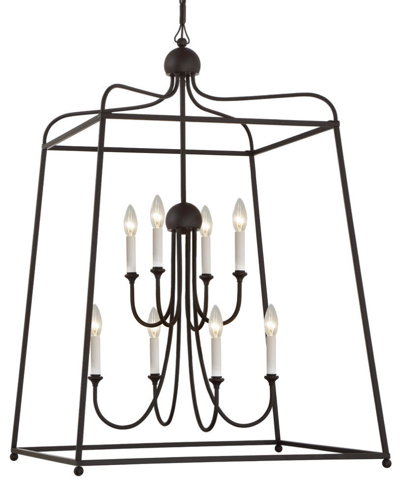 CRYSTORAMA 2248-DB_NOSHADE 8 Light Dark Bronze Chandelier