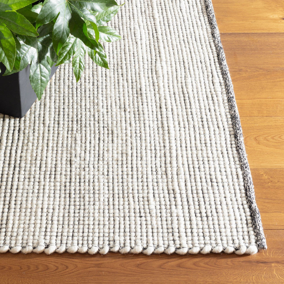 Dash & Albert Network Black Handwoven Wool Rug, Black, 3' x 5'