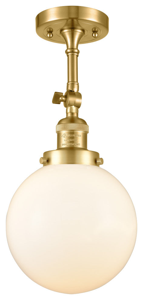 Beacon Sconce, Satin Gold, Matte White