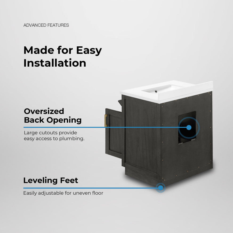 OVE Decors Bailey Vanity, Matte Black, 72"