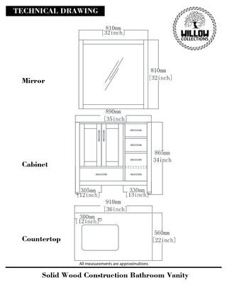 Malibu 36 Left Offset Bath Vanity in Lafayette Green 2" White Quartz