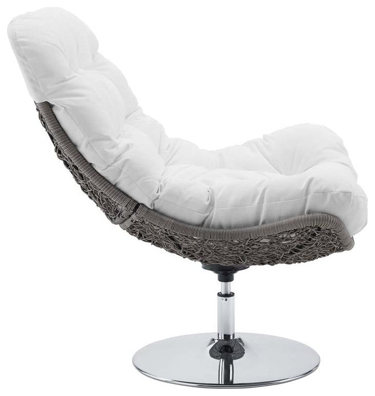 Brighton Wicker Rattan Outdoor Patio Swivel Lounge Chair