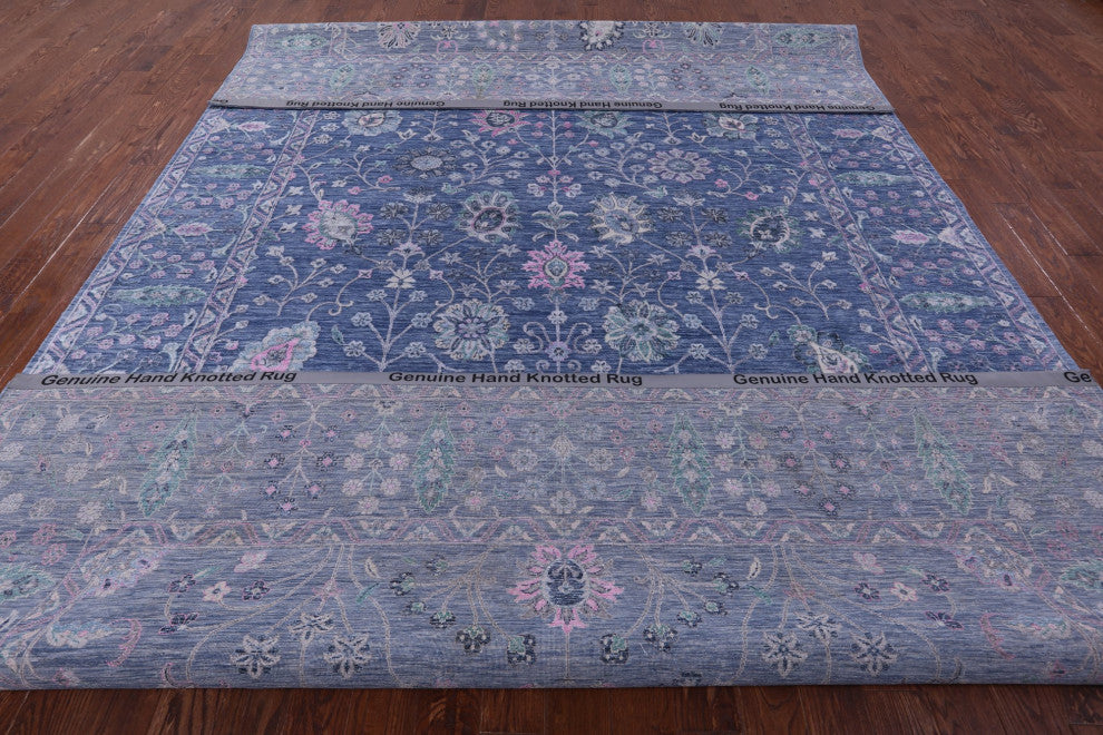 9' 11" X 15' 9" Persian Hand Knotted Wool and Silk Rug Q11887