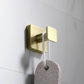 Blaze Bathroom Towel & Robe Hook, Set of 2, Brushed Gold