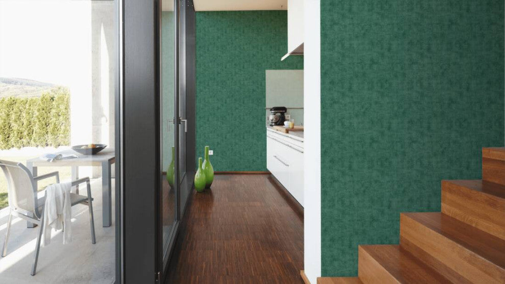 Plain Textured Wallpaper, Random Grainy Spots, 374173, Green, 1 Roll