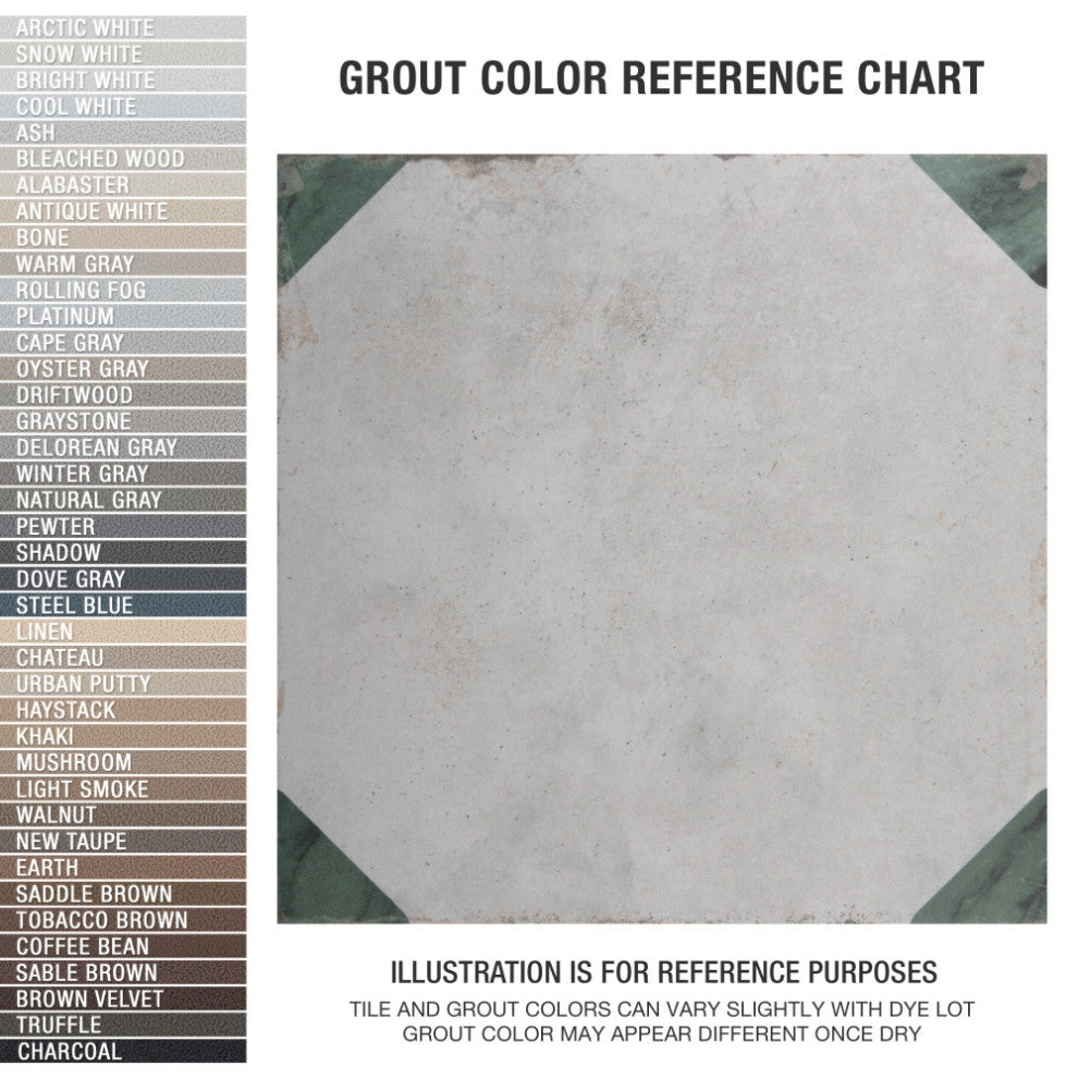 Renaissance Deco Emerald Corner Porcelain Floor and Wall Tile