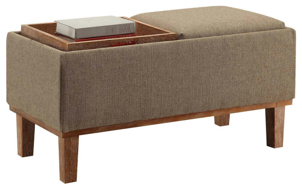 Convenience Concepts Designs4Comfort Brentwood Ottoman in Sandstone Beige Fabric