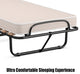 Costway Portable Folding Bed with Mattress Rollaway Cot Made In Italy Beige