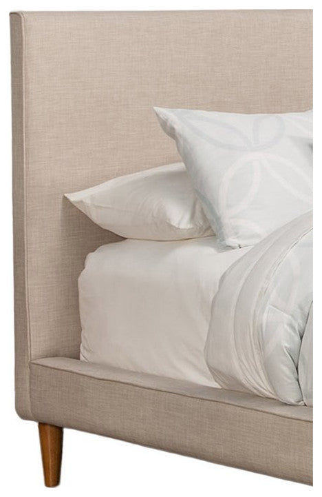 Bowery Hill California King Upholstered Platform Bed in Light Gray