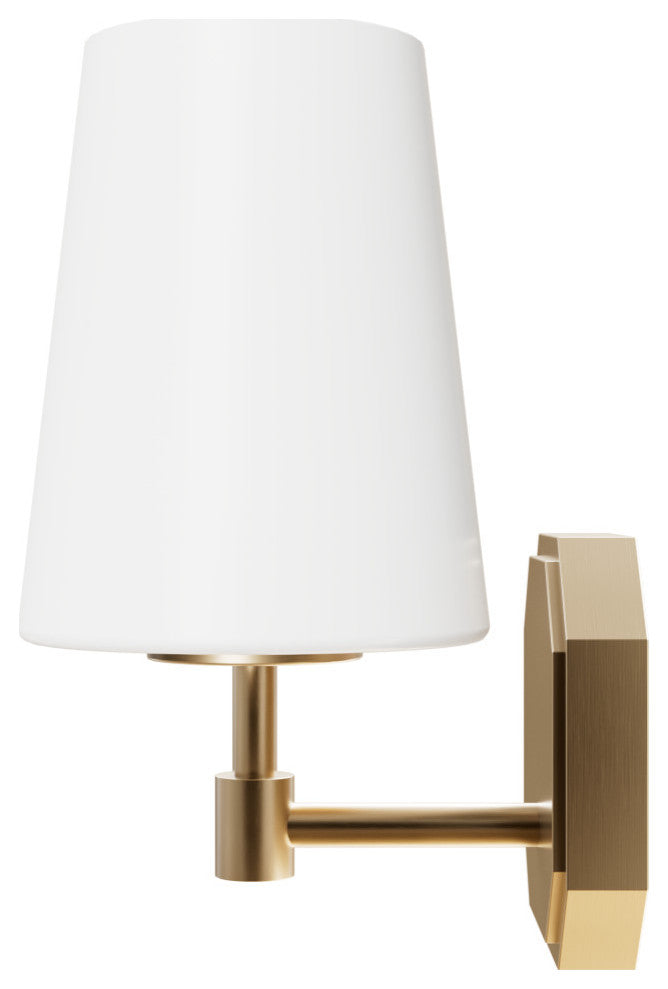 Nolita Alturas Gold, Cased White Glass Glass 1 Light Sconce Wall