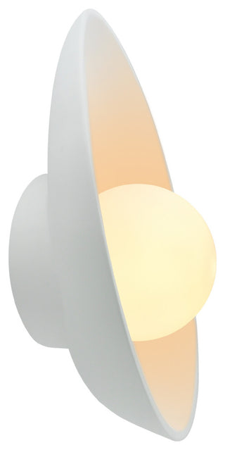 Ambiance Oval Coupe Wall Sconce, Gloss White, Outside/Inside