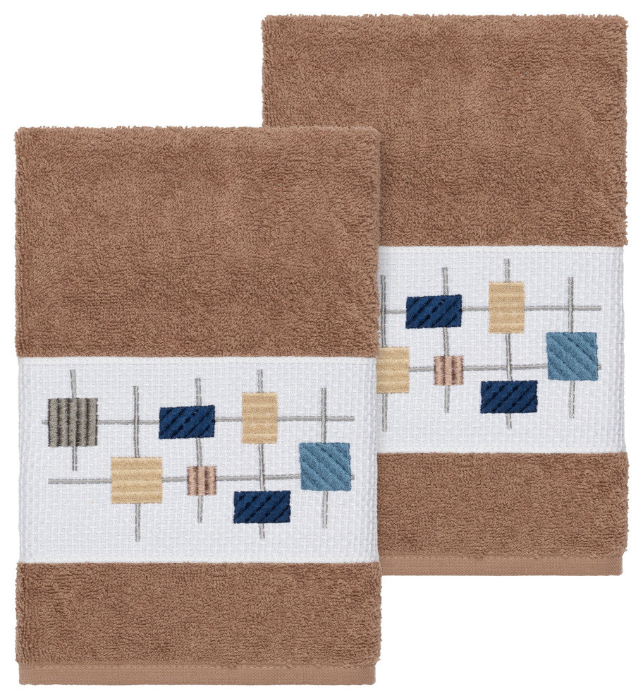 Khloe 2 Piece Embellished Hand Towel Set